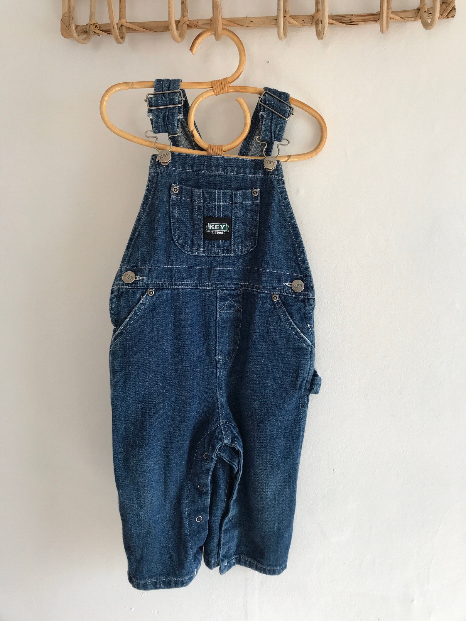 Vintage Key Overalls Carpenter Style Denim Overalls Jean Etsy