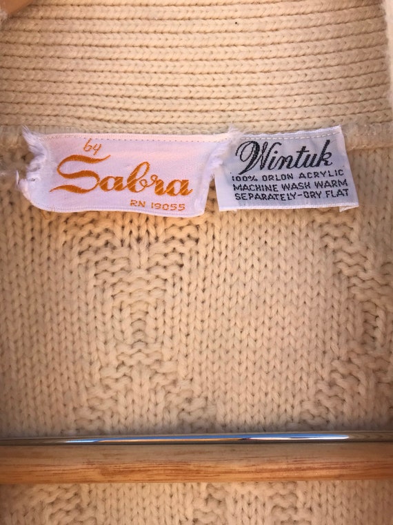 1970’s chunky knit cardigan, Sabra Wintuk, wrap s… - image 3
