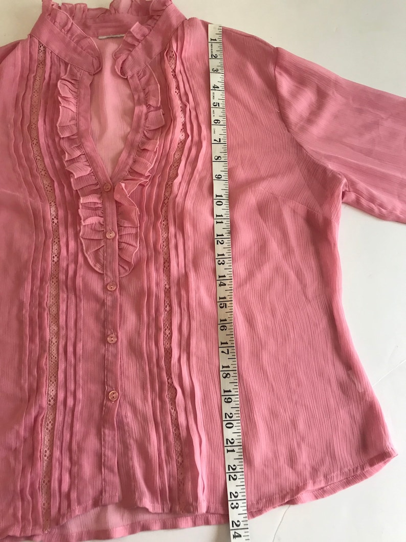 kinfolk prairie blouse bohemian lace top doen pink Victorian style bliuse Vintage Victorian blouse pioneer blouse large free people