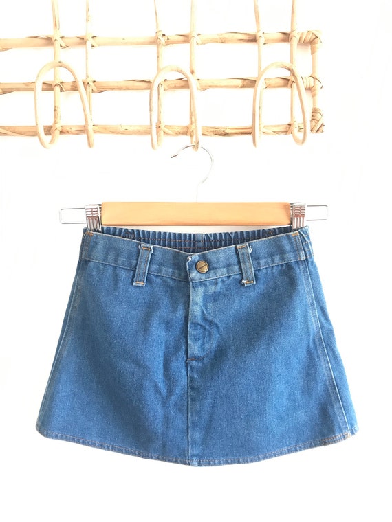 1970’s denim skirt, toddler jean skirt, 4T, hippie