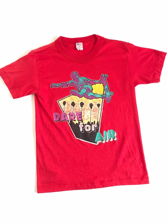 1980’s kids tee, single stitch, skateboard tee, sk