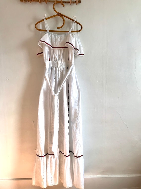 1960’s, 1970’s, Handmade prairie dress, eyelet, o… - image 3