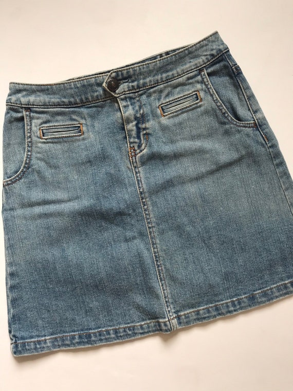 gap denim mini skirt