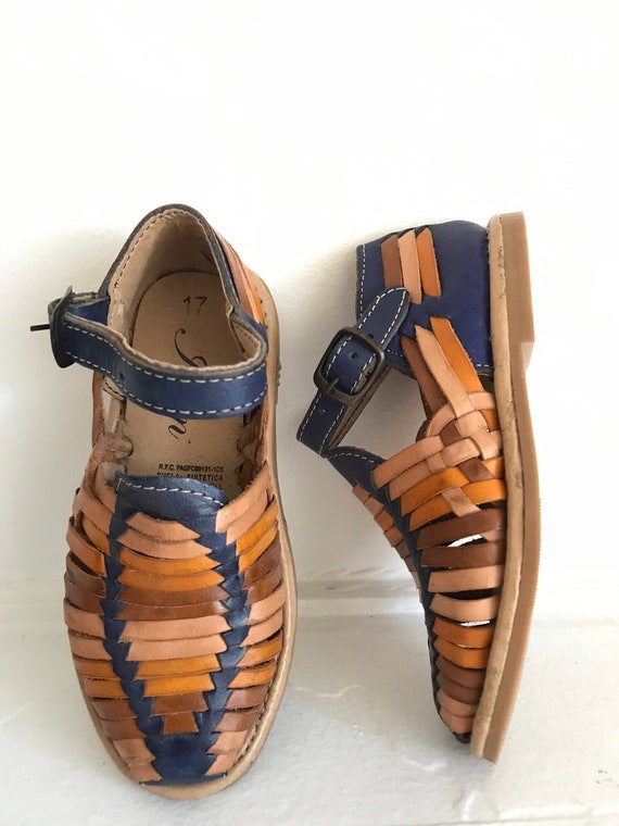 Brown Leather Woven Huarache Fisherman Sandals Closed Toe 9 Mens Real Leather Mexican Huaraches Sandals Closed Toe  main image 2