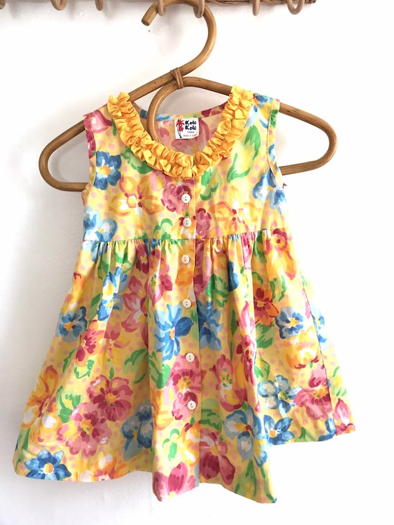 1990’s, Toddler girls Kole Kole Hawaiian floral d… - image 1