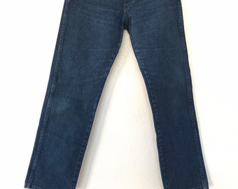 Vintage slim cut, ultra high rise, dark denim, wrangler jeans, W27 L29, 27”, narrow cut,  high waisted, western jeans, cowgirl, kinfolk,
