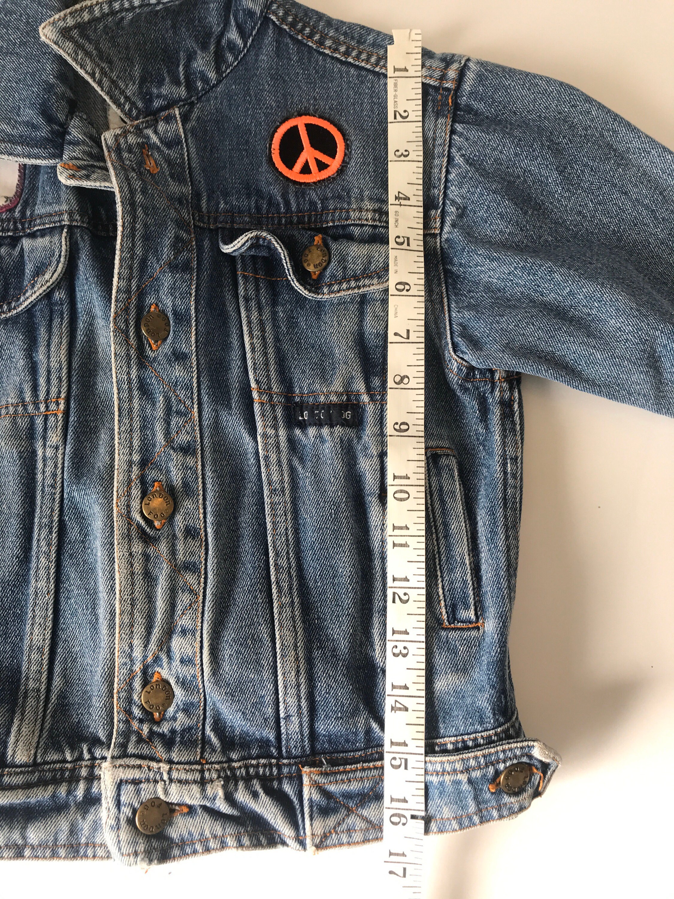 Vintage Jean Jacket With Patches, Kids Jean Jacket, 90's London