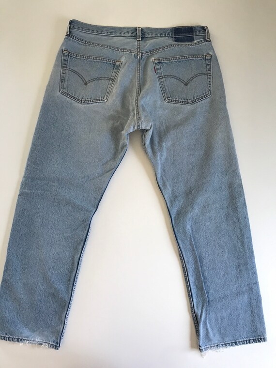 1990’s, Vintage Levis 501 jeans, well worn, holes… - image 7