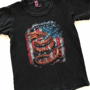 Vintage Metallica babydoll tee, fitted tee, scorpion American flag Metallica band tee, vintage metal tee, rocker tee, grunge fits, rare tee