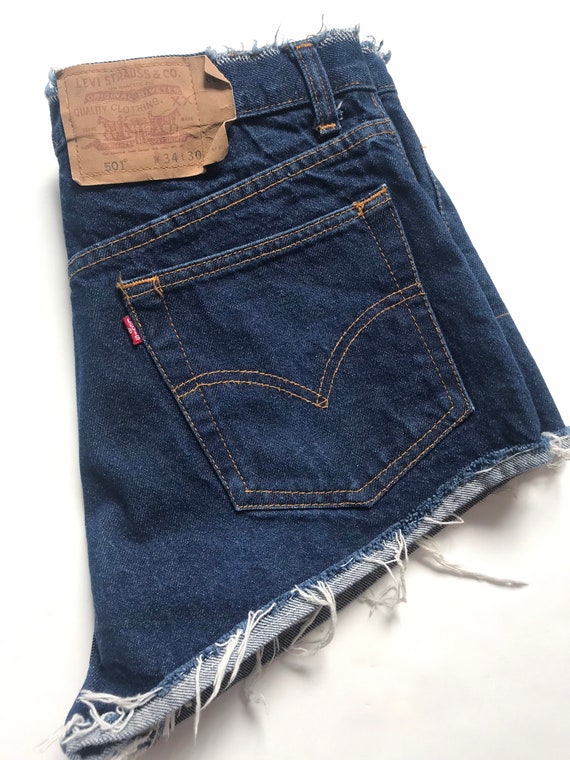 Vintage Levis jean shorts, 501, 34”, daisy dukes,… - image 5