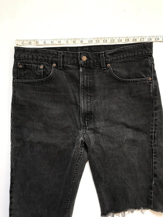 Vintage Levis Cutoffs, 505 Levis, Washed Black Le… - image 7