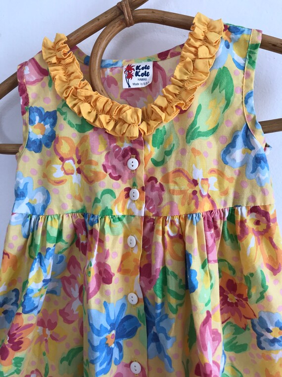 1990’s, Toddler girls Kole Kole Hawaiian floral d… - image 6