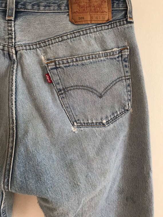 Made in USA Levis 501, vintage Levis jeans, 33”, … - image 4