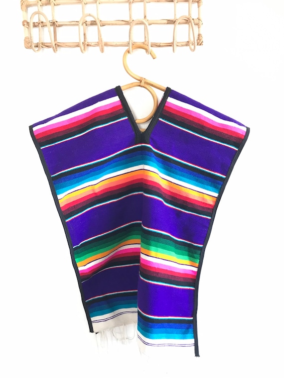 1960’s, 1970’s, Vintage Mexican Serape Poncho, Ba… - image 1