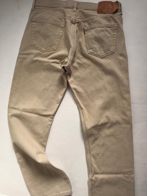 USA made Levis 501, 90’s, desert bone, distressed… - image 5