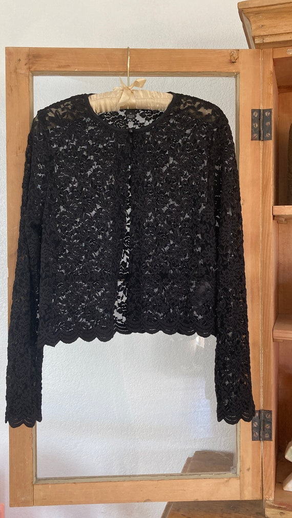 1990’s sheer black lace cardigan, grunge, vintage 