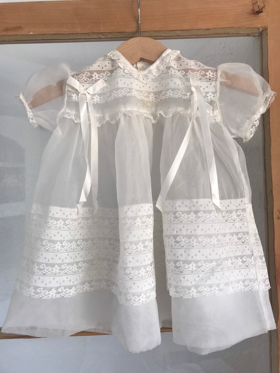 1950’s, 1960’s, Sheer baby girls vintage dress, or
