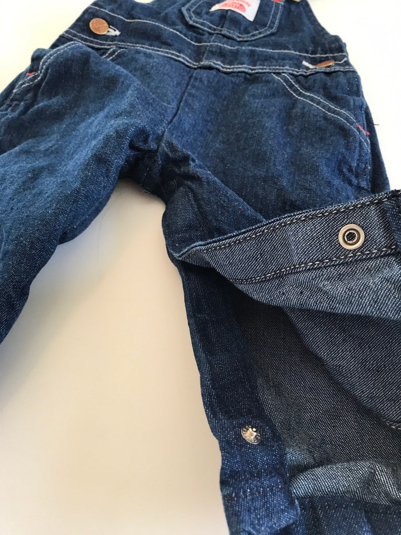 Vintage Roundhouse overalls, denim bibs, denim overalls, made in USA, vintage baby denim, jean overalls, kinfolk, vintage overalls, 18 month image 6