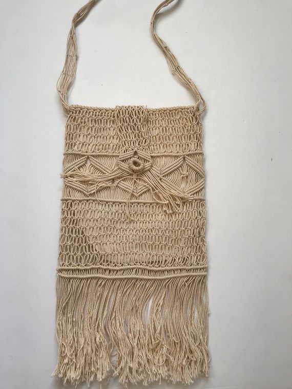 Vintage Macrame Purse, Woodstock Purse, Bohemian … - image 7