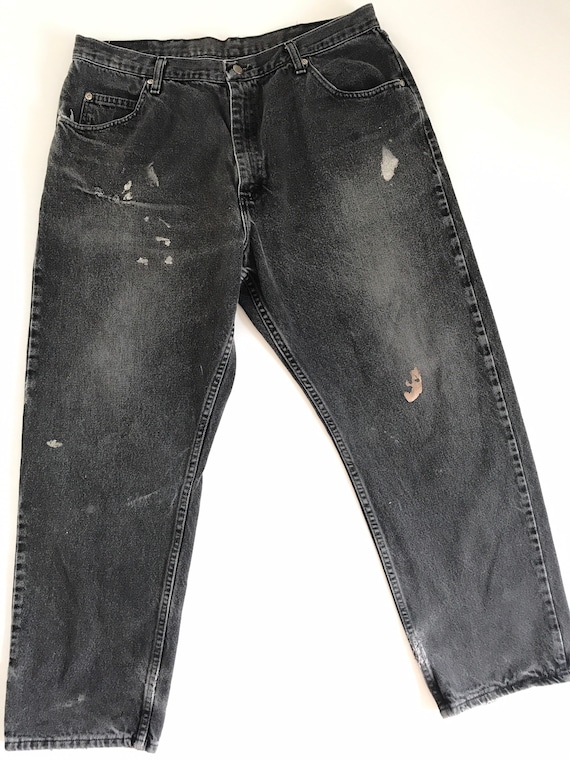 Vintage paint splattered wrangler jeans, W37 L29,… - image 1