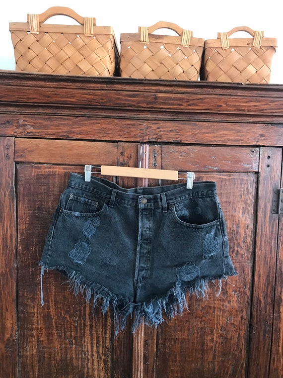 1990’s, Vintage Levi’s 501 jean shorts, washed bl… - image 1