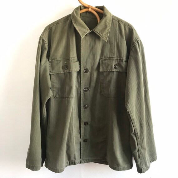 Vintage chore coat, faded, well worn, work jacket,