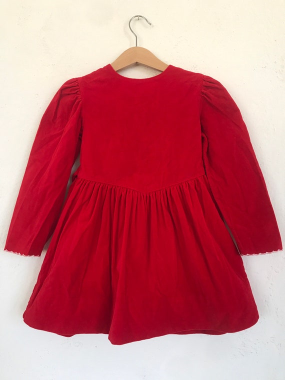 1970’s, 1980’s, Vintage toddler girls red velvet … - image 1