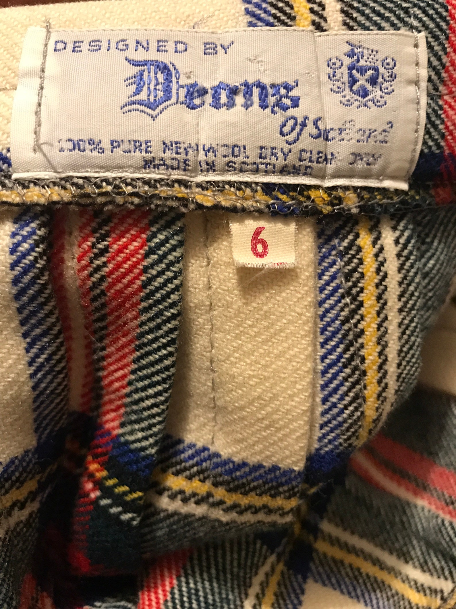 Vintage deans of Scotland wool skirt tartan skirt medium | Etsy