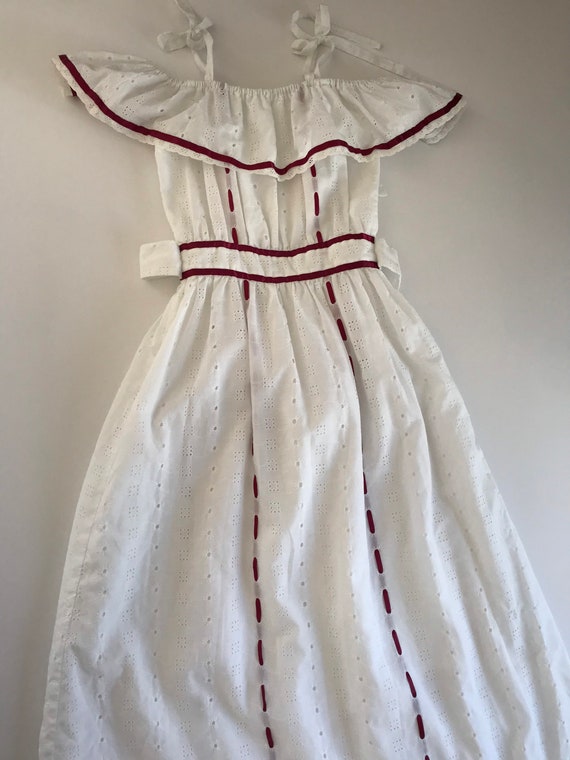 1960’s, 1970’s, Handmade prairie dress, eyelet, o… - image 6