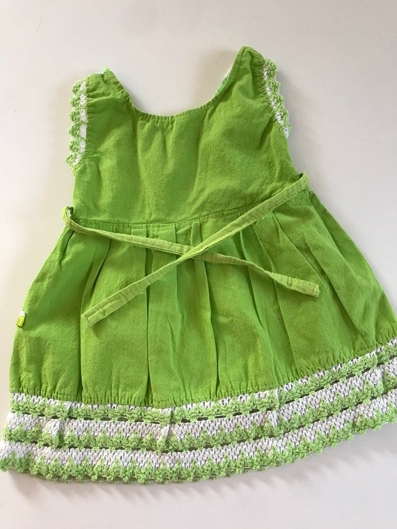 Vintage baby dress, Mexican baby girls dress, gre… - image 7