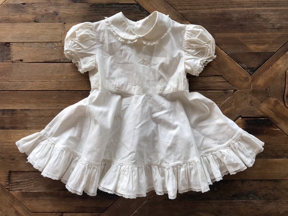 1950’s, 1960’s, baby girls white ruffle dress, fu… - image 4