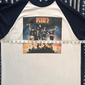 Vintage Kiss baseball tee, Kids Destroyed, vintage band tee, ringer tee, KISS band tee, Large, vintage rock and roll tee, hippie, hipster image 8