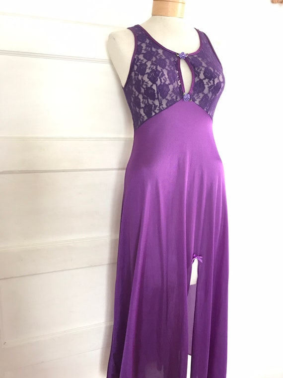 1980’s, 1990’s, Vintage lace slip, small, violet … - image 3