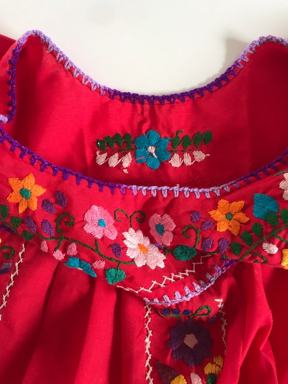 Vintage girls Oaxacan dress, size 6, 7, embroider… - image 8