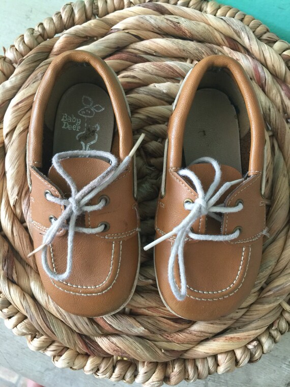 Vintage Baby Deer boat shoes, moccasins, leather … - image 1