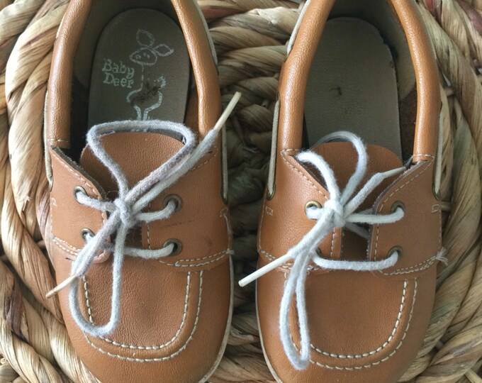 Vintage Baby Deer Boat Shoes, Moccasins, Leather Loafers, Leather Slip ...