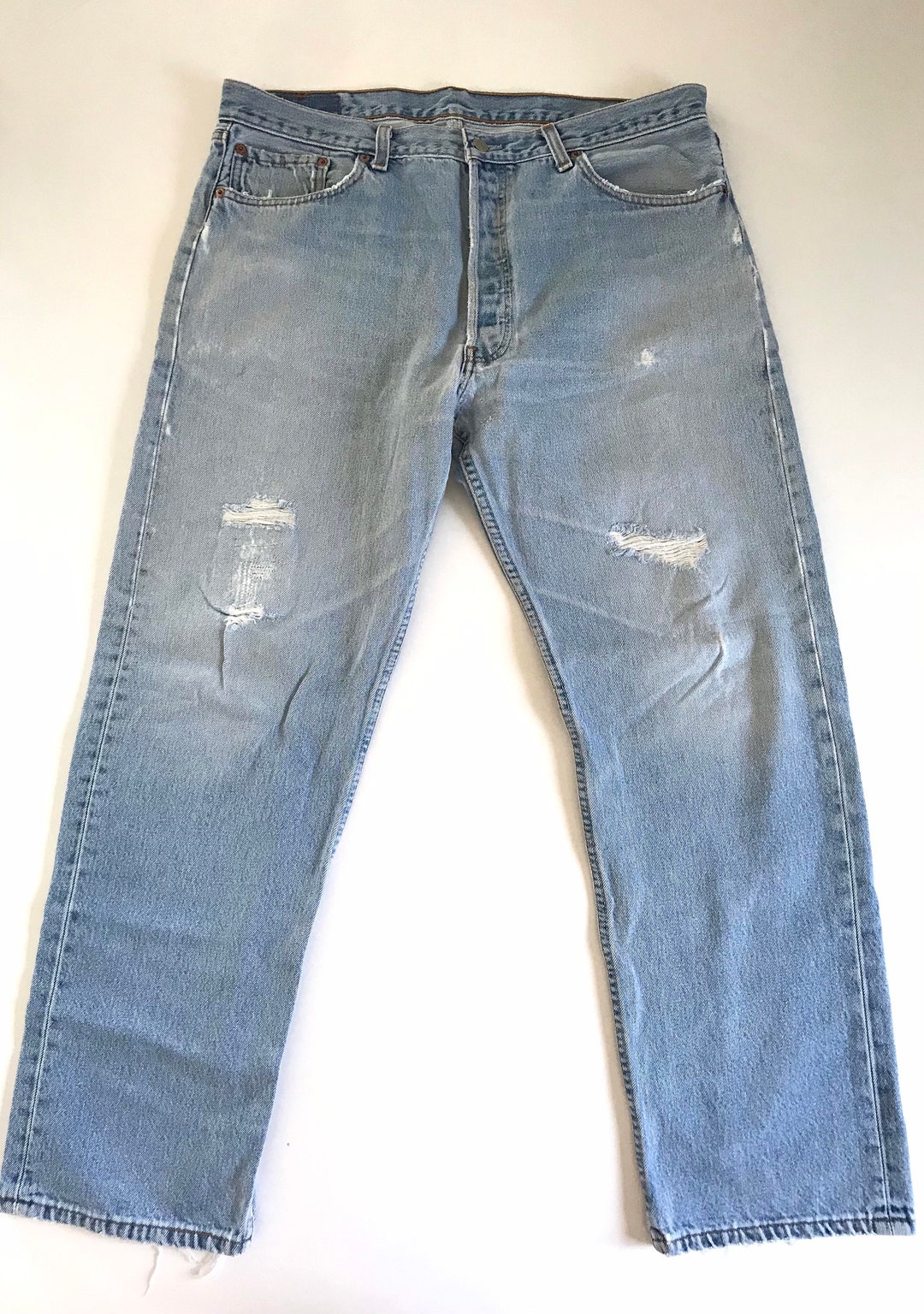 1990s Vintage Levis 501 Jeans Well Worn Holes Rips - Etsy
