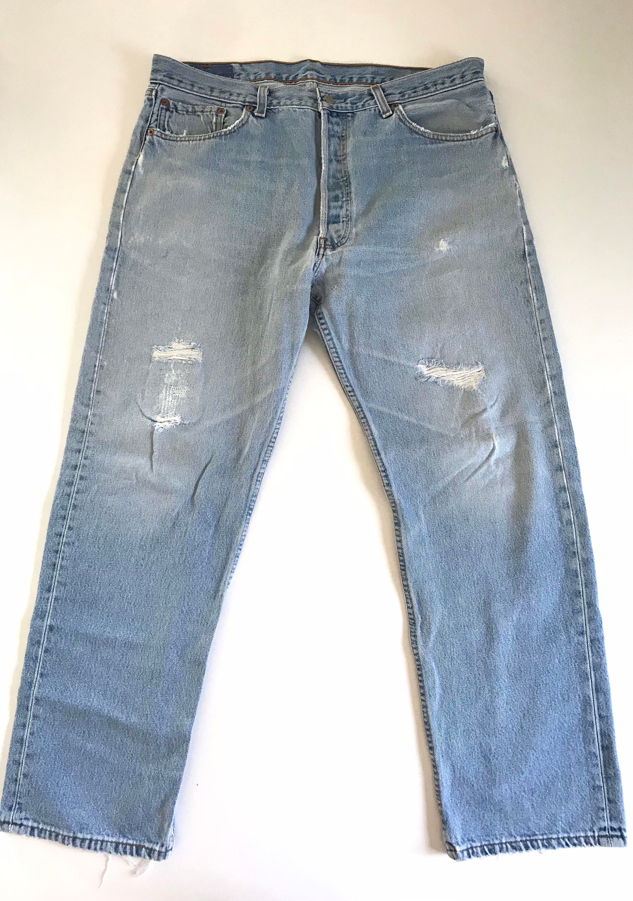 1990s, Vintage Levis 501 Jeans, Well Worn, Holes, Rips, Repaired, Faded Levis Jeans, USA Made, W36, L29, 36, Grunge Jeans, Lightwash, 501s - Etsy 1990s, Vintage Levis 501 Jeans, Well Worn, Holes, Rips, Repaired, Faded Levis Jeans, USA Made, W36, L29, 36, Grunge Jeans, Lightwash, 501s - Etsy