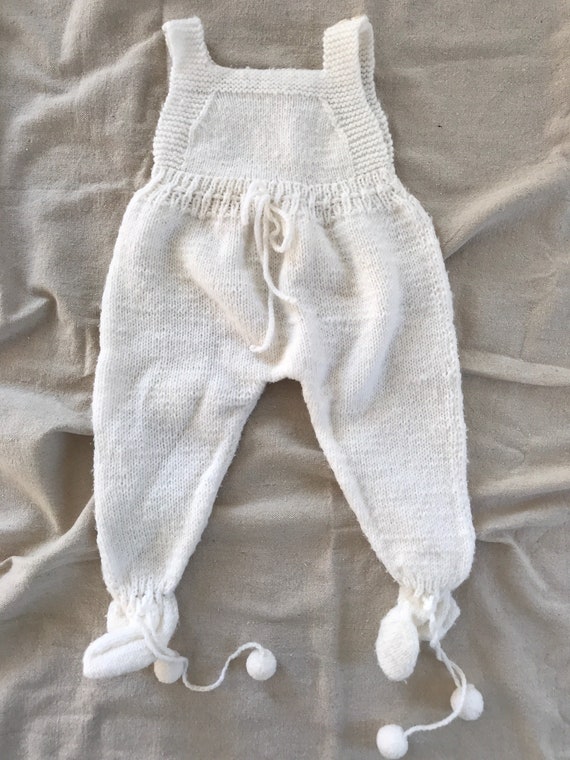 1960’s, 1970’s, Hand knit, vintage baby romper, ba