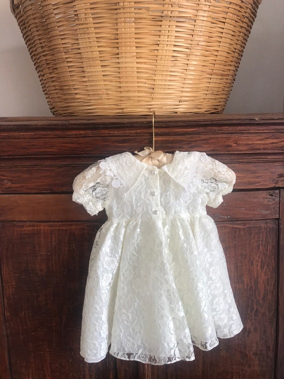 1990’s, Vintage lace toddler girls dress, made in… - image 6