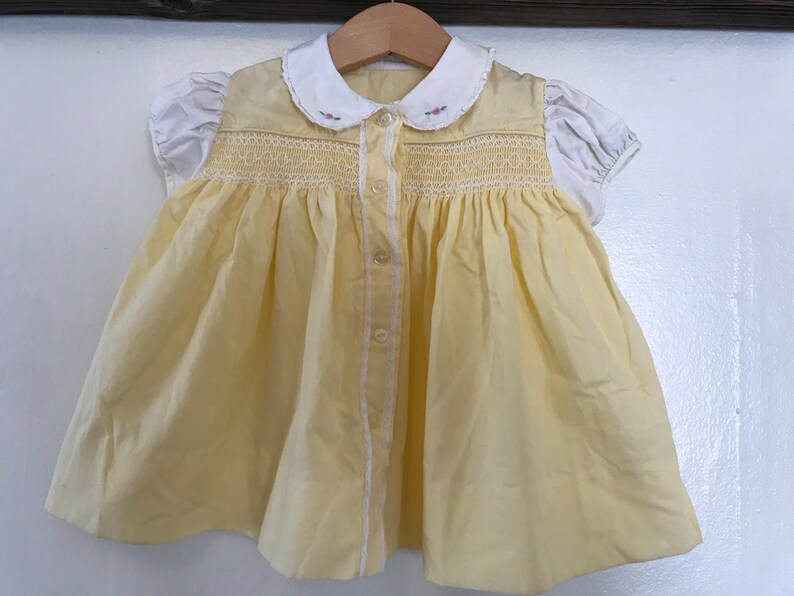Dainty Dress Vintage Baby Dress Newborn 69 Months Baby Shower Gift Vintage Smocked Dress Handmade Smocked Dress 1960/'S Baby Dress