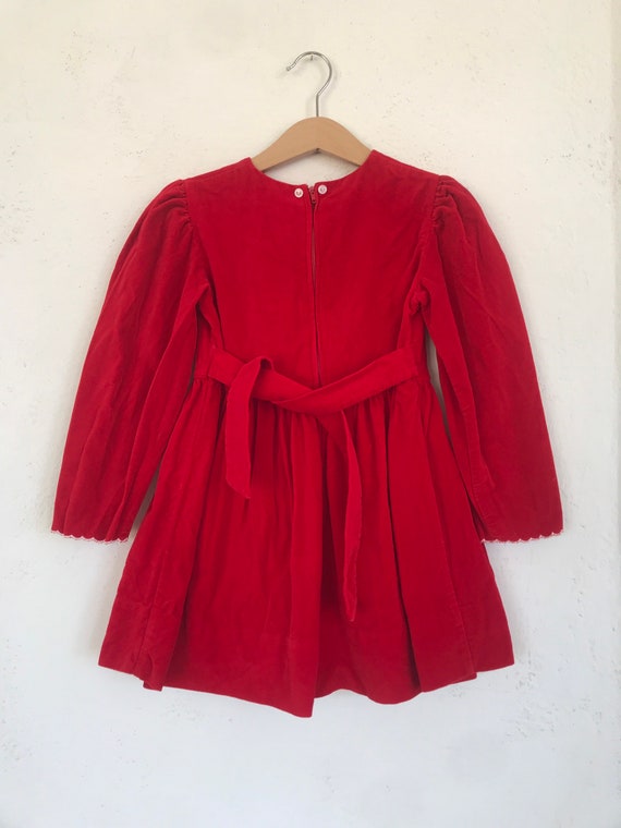 1970’s, 1980’s, Vintage toddler girls red velvet … - image 3