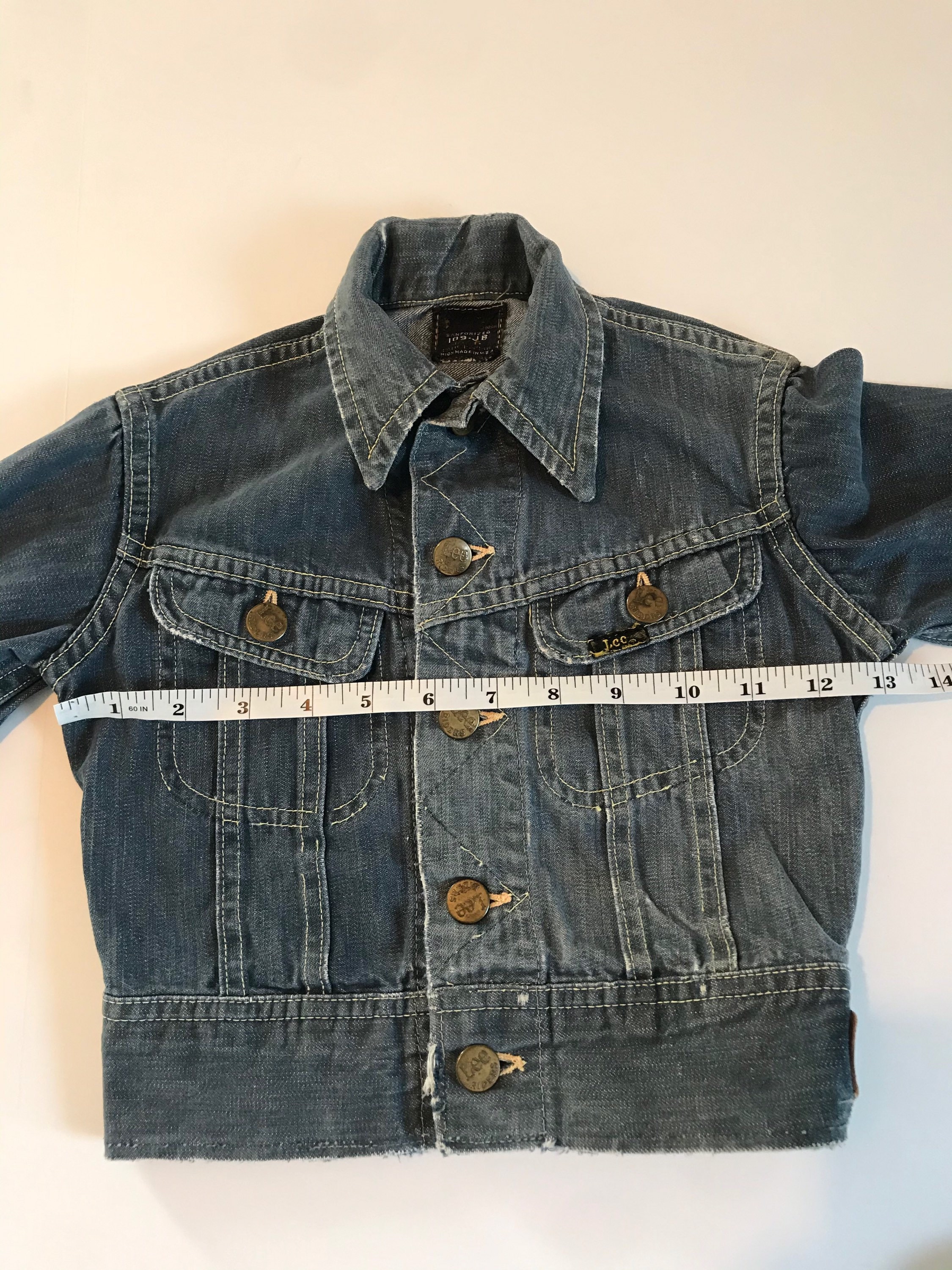 BuffysBohoCloset 1960's Lee Riders Sanforized Denim Jacket 109-JB, Rare Vintage Lee Riders Toddler Jean Jacket, USA Made, Distressed, Well Worn, Vintage Jean BuffysBohoCloset 1960's Lee Riders Sanforized Denim Jacket 109-JB, Rare Vintage Lee Riders Toddler Jean Jacket, USA Made, Distressed, Well Worn, Vintage Jean