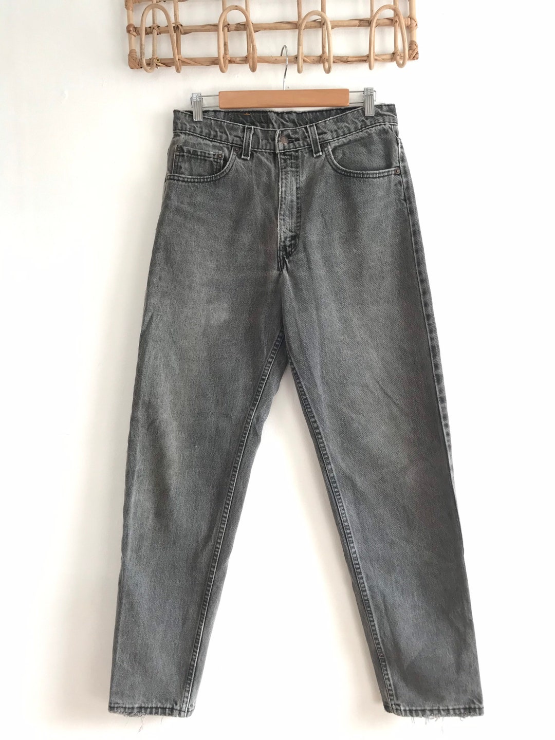 Levis 550 Distressed Denim USA Made Well Worn Faded Black - Etsy