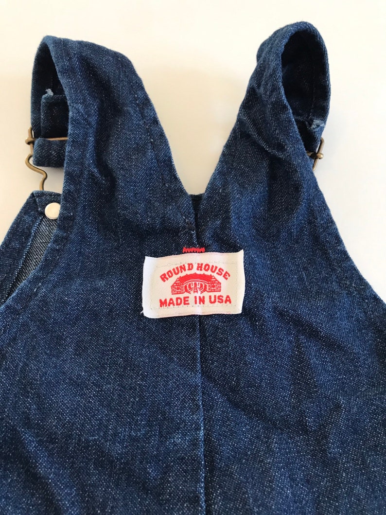 Vintage Roundhouse overalls, denim bibs, denim overalls, made in USA, vintage baby denim, jean overalls, kinfolk, vintage overalls, 18 month image 5