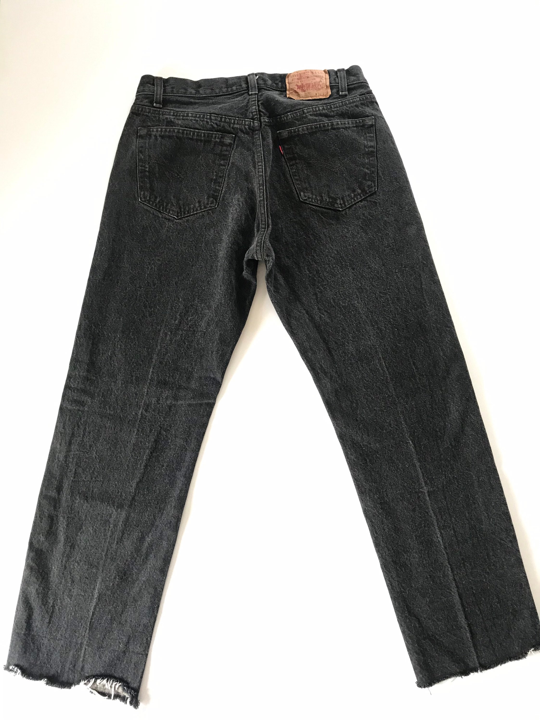1980's, 90's, Vintage Levis 501 Raw Hem Jeans, Made in USA 1980's, 90's, Vintage Levis 501 Raw Hem Jeans, Made in USA