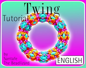 Tutorial beaded pendant "Twing Ring" (PDF Download)