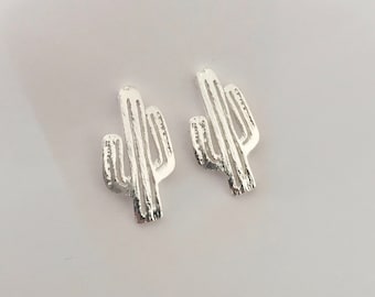 Ear studs cactus silver