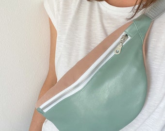 Hipbag, velour, faux leather, bum bag, belt bag, crossbody bag, waistbag, hipbag, bumbag, pink, mint, turquoise, silver, white, check, yellow