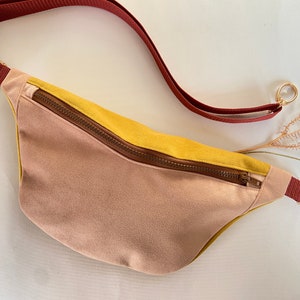 XL bum bag pink | yellow, brown | rust | gold, belly bag, belt bag, crossbody bag, wide cord, waist bag, fanny bag, bum bag